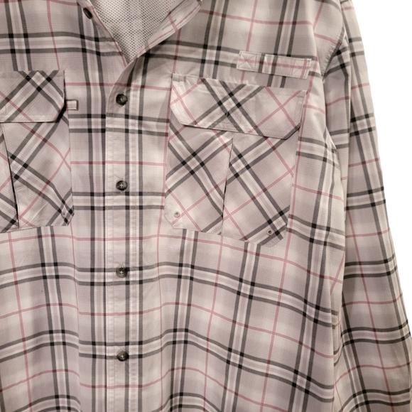 Mens Large Lincoln Outfitters Shirt Gray Red White. In Very Good Pre-Owned Cond - Picture 2 of 5